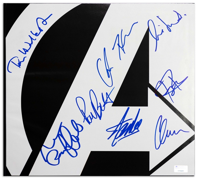 Stan Lee Signed ''The Art of the Avengers'' Coffee Table Book -- Also Signed by 7 Members of Superhero Squad Including Chris Hemsworth & Chris Evans